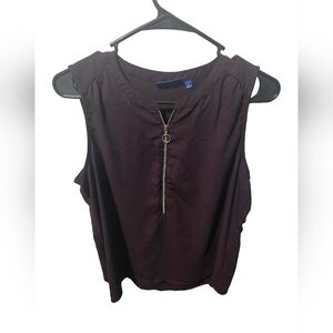 Apt. 9 Plum Sleeveless Blouse, Size Large